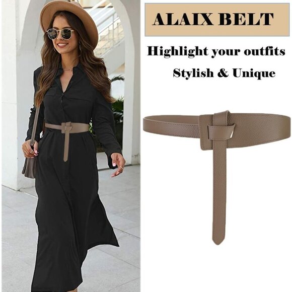 Women\'s Genuine Leather Waist Belt for Jeans Dress Jumpsuit Fashionably Versatil